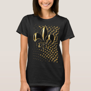Black gold heartsFleur de Lis T-Shirt
