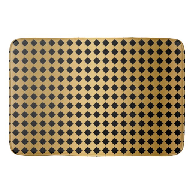 BLACK GOLD  HEXAGON PATTERN BATH MAT (Front)