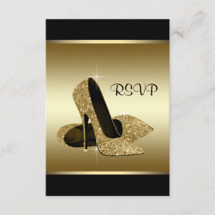 Black Gold High Heel Shoe RSVP