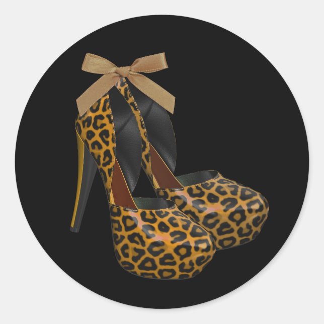 Black Gold High Heel Shoe Stickers (Front)