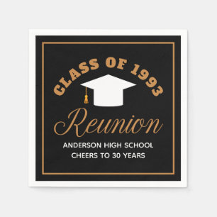 Black Gold High School Reunion Personalized Party Napkin