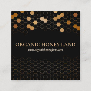 Black Gold Honeycomb Apiary Beekeeper Branding Square Business Card