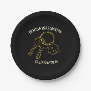 Black Gold Housewarming Paper Plates