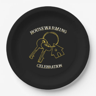 Black Gold Housewarming Paper Plates