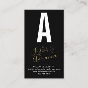 Black Gold Icon Makeup Lash Extension Aftercare Business Card