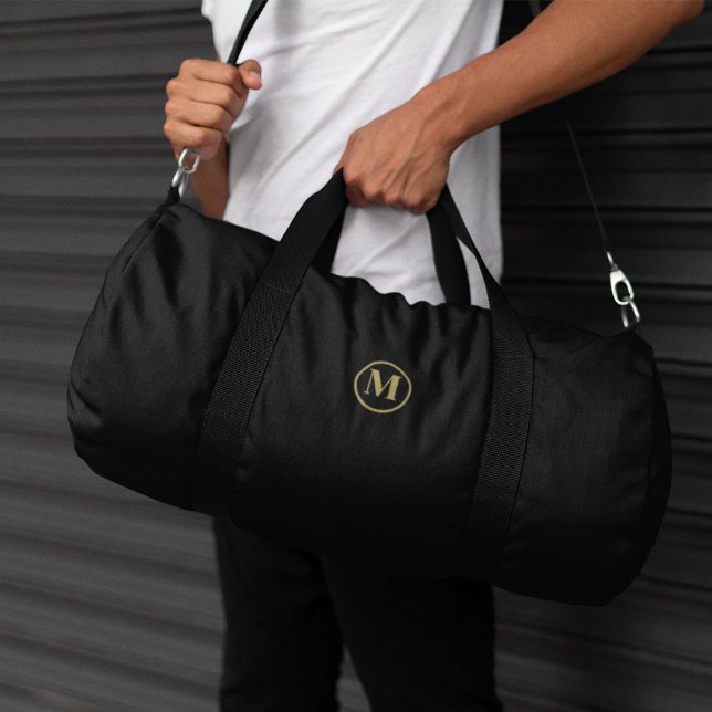 Black Gold Initial l Elegant Minimal Fitness Gym Duffle Bag (Creator Uploaded)