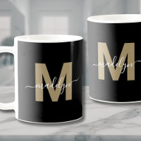 Black Gold Initial Name Monogram