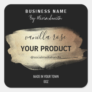 Black Gold Ink Container Packaging Labels