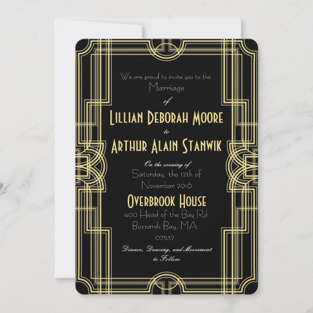 Black & Gold Invitations (Front)