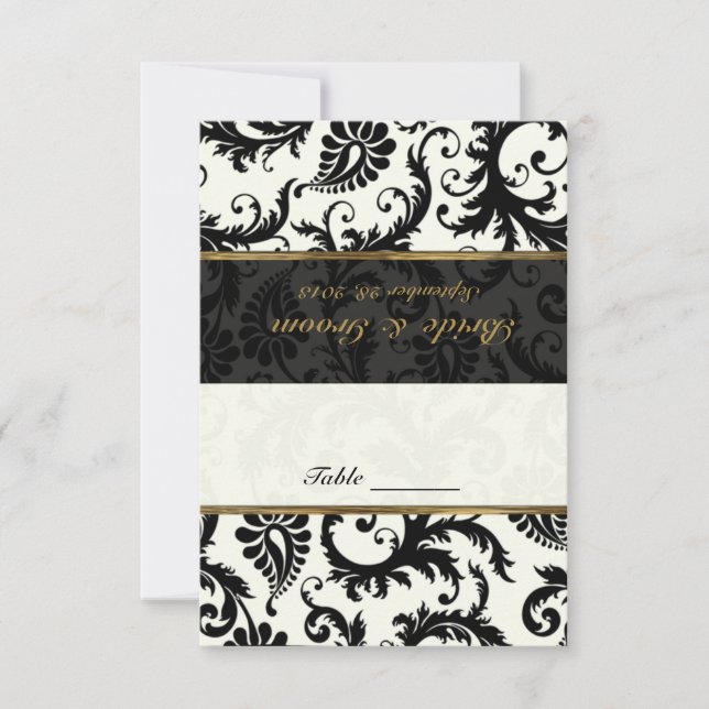 Black, Gold, Ivory Placecard (Front)