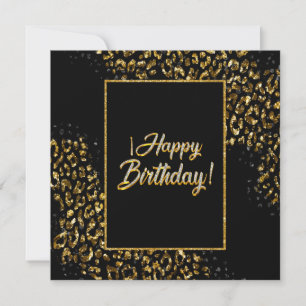 Black Gold & Jewel Leopard Invitation