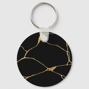 Black Gold Kintsugi Ancient Kintsukuroi Key Ring
