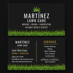 Black & Gold Lawn Care Landscaping Business Card