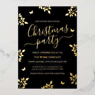 Black Gold Leaf Green Corporate Christmas Party