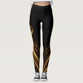 Black & Gold Leggings "Golden Elegance"