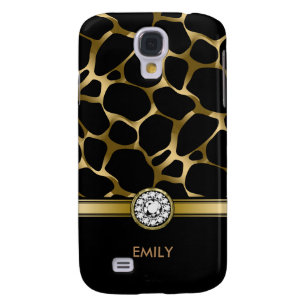 Black & Gold Leopard Print Pattern Galaxy S4 Cover