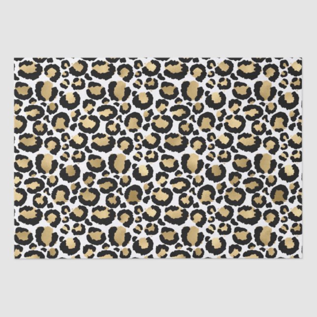 Black Gold Leopard Print  Tissue Paper (Front)