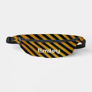 Black Gold Line Personalised First Name Bum Bags