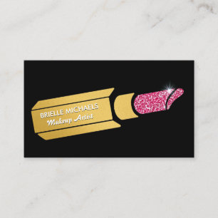 Black Gold Lipstick Makeup Artist Business Card