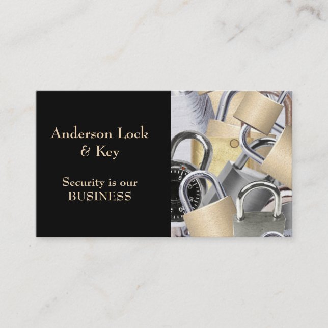 Black Gold Locksmith Business Card (Front)