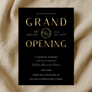 Black & Gold Logo Business Grand Opening Corporate Invitation
