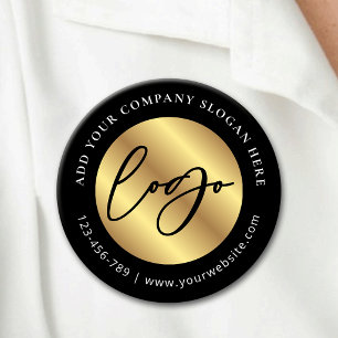 Black & Gold Logo Corporate Company Promotional 6 Cm Round Badge