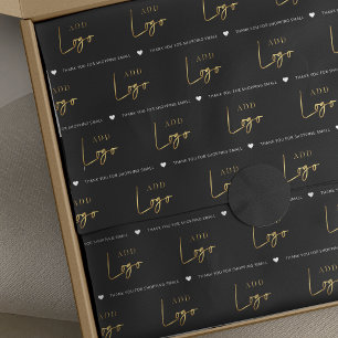 Black & Gold Logo Modern Brand Business Packaging Tissue Paper
