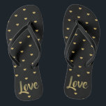 Black & Gold Love Hearts Thongs<br><div class="desc">Very trendy and very chic,  treat yourself or someone special to this black and gold love hearts flip flops.</div>