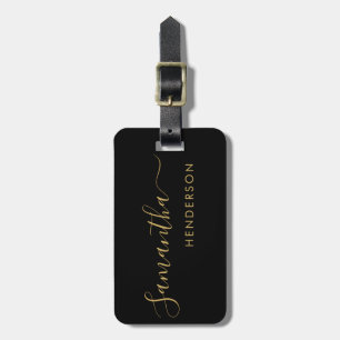 Black & Gold Luggage Tags Wedding Table Plan/Favou