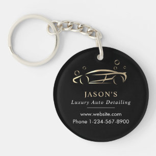 Black & Gold Luxury Auto Detailing Car Cleaning Key Ring