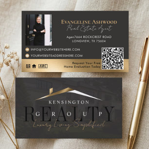 Black Gold Luxury Home Real Estate Agent Photo Business Card