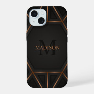 Black Gold Luxury Modern Minimal Abstract iPhone 15 Case