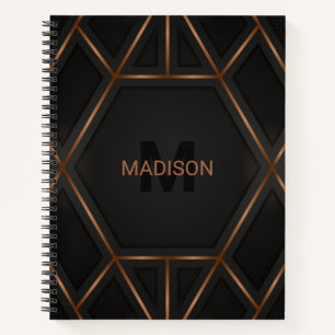 Black Gold Luxury Modern Minimal Abstract  Notebook
