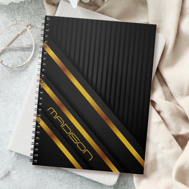Black Gold Luxury Modern Minimal Abstract Notebook (Creator Uploaded)