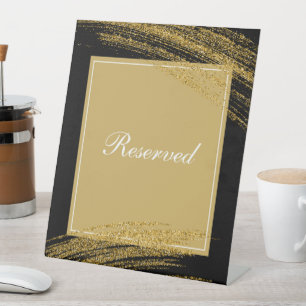 Black Gold Luxury Reserved Pedestal Sign