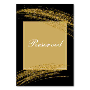 Black Gold Luxury Reserved Table Number