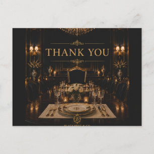 Black Gold Luxury Thank You Postcard Opulent