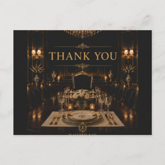 Black Gold Luxury Thank You Postcard | Opulent