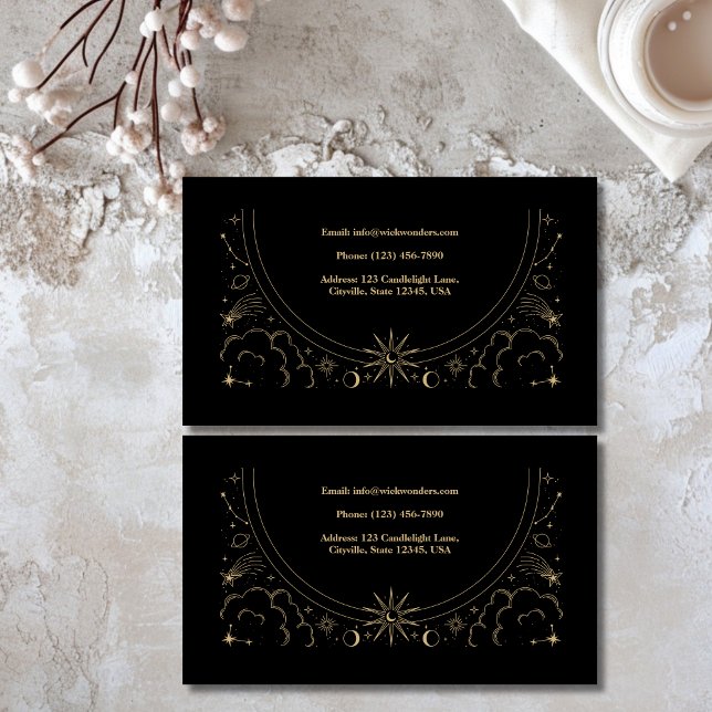 Black Gold Magical Apothecary Candle Business Card (Creator Uploaded)