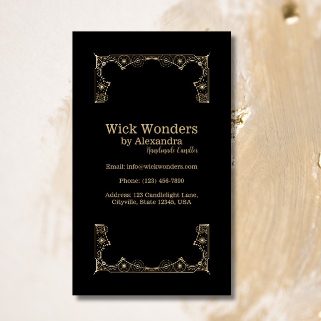 Black Gold Magical Apothecary Candle Business Card (Creator Uploaded)