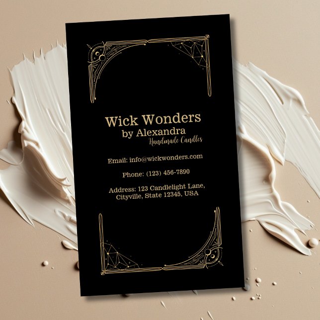 Black Gold Magical Apothecary Candle Business Card (Creator Uploaded)