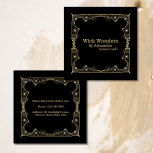 Black Gold Magical Apothecary Candle Square Business Card