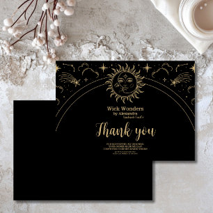 Black Gold Magical Apothecary Candle Thank You Card