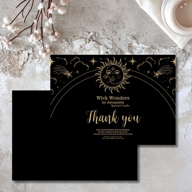 Black Gold Magical Apothecary Candle Thank You Card (Creator Uploaded)