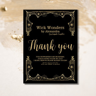 Black Gold Magical Apothecary Candle Thank You Card