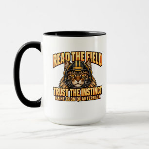 Black Gold Maine Coon Quarterback Football usa Art Mug