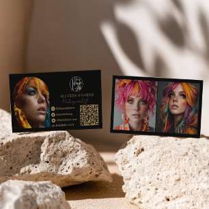 black gold makeup 3 photo Social Media Logo qr Business Card