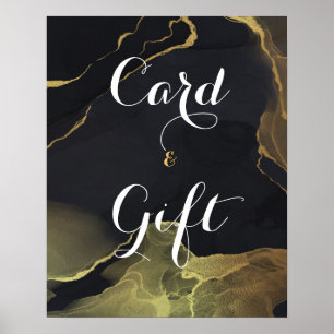 black & Gold Marble  Card & Gift Poster