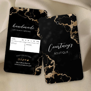 Black & Gold Marble Clothing Swing Tag Price Label