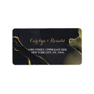 black & Gold Marble  Label